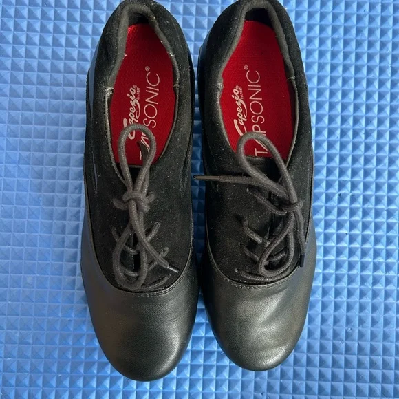 Capezio TapSonic tap shoes size 8.5 beautiful suede and leather upper - Picture 2 of 4